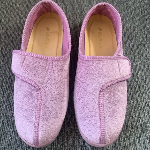 Foamtreads Jewel 2 Dusty Rose Womens Embossed Velour Slipper Size 8.5 M - Picture 1 of 12